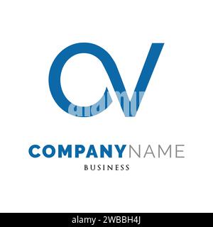 Initial Letter OV Icon Logo Design Template Stock Vector