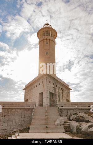 Beautiful lighthouse of the route of the lighthouses, on the Costa de la Muerte, in Galicia, Spain. Stock Photo