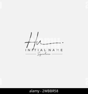 HU Signature Logo Template Vector. Stock Vector