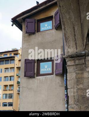 Rolex watch shop on the Ponte Vecchio Florence Italy Stock Photo