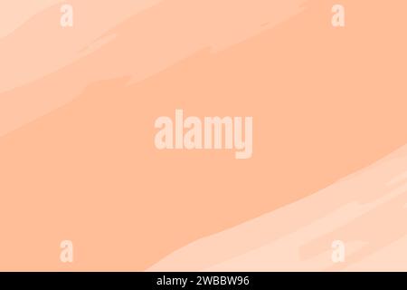 Abstract background texture of free hand brushstroke in watercolor manner in trendy Peach Fuzz shade. Template for lettering or web, poster, banners or greetings and other different uses. Copy space Stock Vector