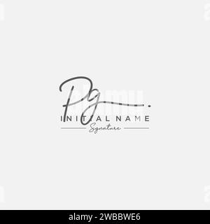 PG Signature Logo Template Vector. Stock Vector