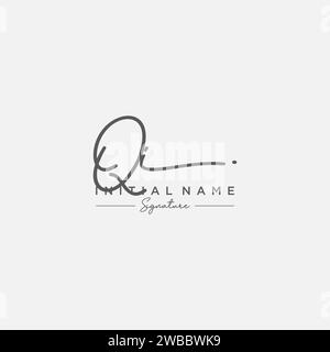 QI Signature Logo Template Vector. Stock Vector