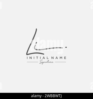 LI Signature Logo Template Vector. Stock Vector