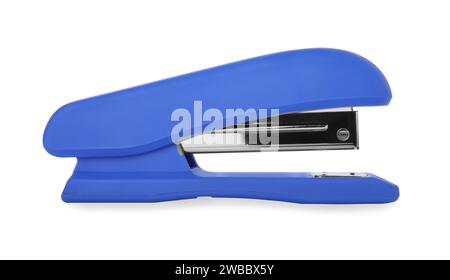 One new blue stapler isolated on white Stock Photo