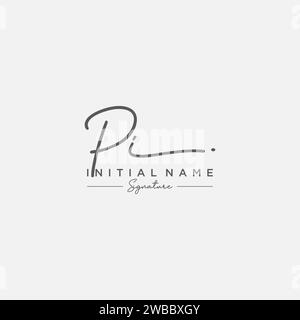 PI Signature Logo Template Vector. Stock Vector