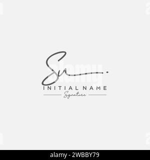 SU Signature Logo Template Vector. Stock Vector