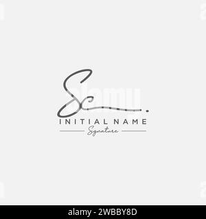 SC Signature Logo Template Vector. Stock Vector