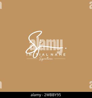 SJ Signature Logo Template Vector. Stock Vector