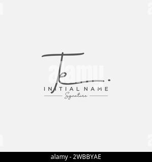 TE Signature Logo Template Vector. Stock Vector