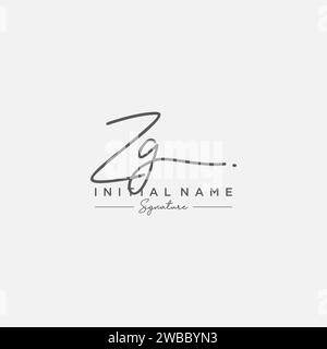 ZG Signature Logo Template Vector. Stock Vector