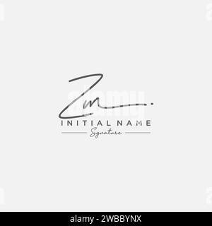 ZM Signature Logo Template Vector. Stock Vector