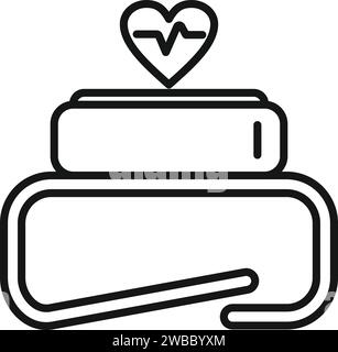 Runner heart rate icon. Outline Runner heart rate vector icon for web ...