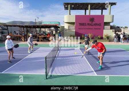 Pickleball Being Played At Tres Palapas Baja Pickleball Resort In Los ...