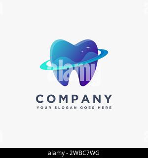 Abstract Dental Planet teeth logo Stock Vector