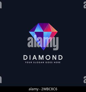 shine gradient blue diamond symbol vector Stock Vector Image & Art - Alamy
