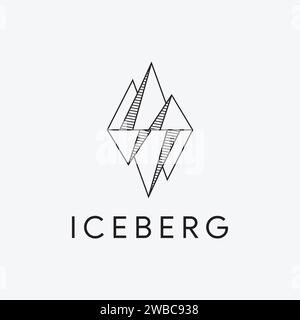 minimalist geometric iceberg logo vector Stock Vector