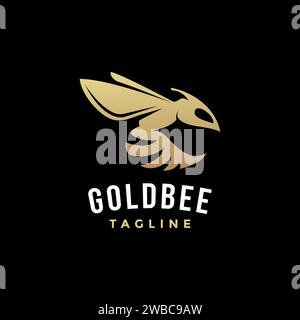 Simple powerful bee logo illustration Stock Vector