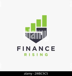 Abstract rising hand finance chart power growth logo vector Stock Vector