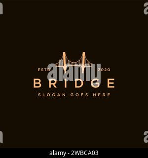Simple minimalist bridge logo vector template Stock Vector
