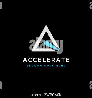 Triangle accelerate logo icon template Stock Vector
