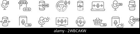 AI powered smart assistant. Weather forecast, playing music, shopping, internet search. Pixel perfect icon Stock Vector
