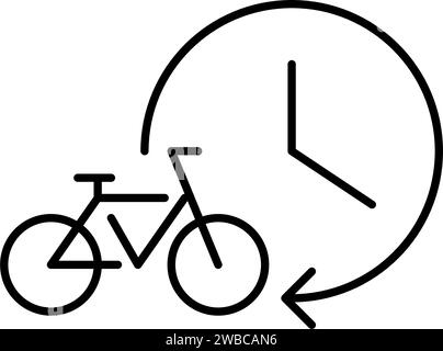 Bicycle renting hourly service. Pixel perfect icon Stock Vector