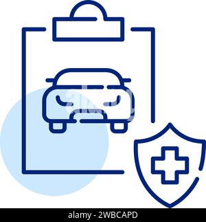 Healthcare insurance for car accidents. Pixel perfect, editable stroke Stock Vector