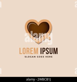 Love coffee logo icon, coffee cup vector Stock Vector