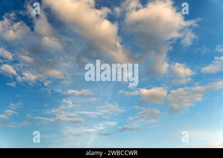 Blue sky background with white clouds Stock Photo