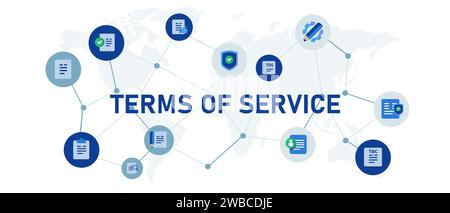 terms of service document agreement legal contract deal for business service Stock Vector