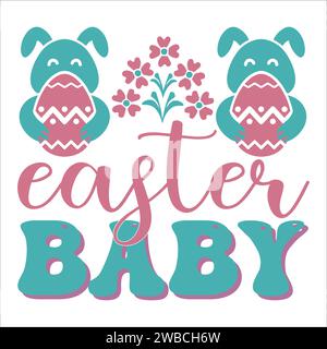 Easter SVG Design Typography T-Shirt Design For Easter Day Stock Vector