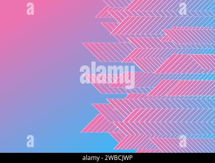 Pastel blue pink abstract minimal geometry background. Vector graphic design Stock Vector