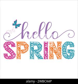 Spring SVG Design Typography T-Shirt Design Stock Vector