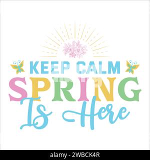 Spring SVG Design Typography T-Shirt Design Stock Vector