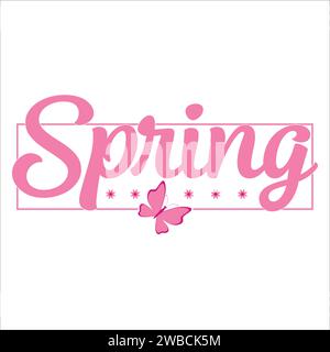 Spring SVG Design Typography T-Shirt Design Stock Vector