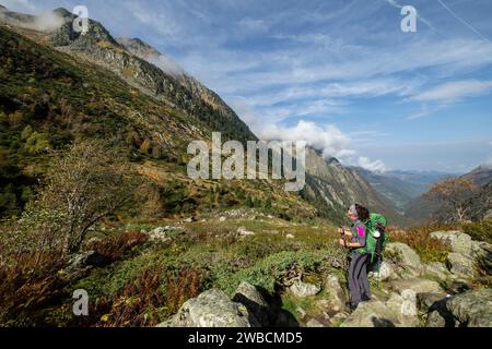 valle de Valier -Riberot-, Parque Natural Regional de los Pirineos de Ariège, cordillera de los Pirineos, Francia Stock Photo