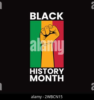 Black history month vector typography  illustration. February is National Black History Month. Holiday concept. Template for background, banner, card Stock Vector