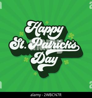 Saint Patrick Day vector typography illustration. Happy Saint Patrick's Day banner, poster, greeting card design. Beer festival lettering typography Stock Vector