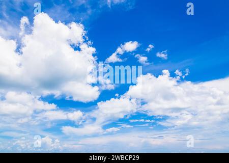 Beautiful white fluffy cloud on blue sky background. Stock Photo