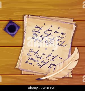 Blank paper script with old ink feather pen Stock Vector Image & Art ...