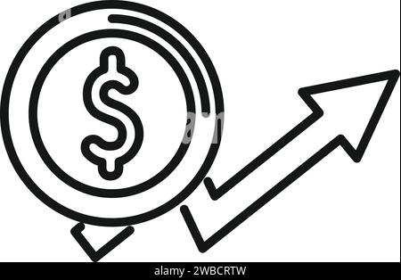 Money grow up icon outline vector. Service benefit. Financial portal Stock Vector