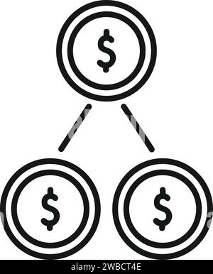 Online money graph icon outline vector. Merger direct. Portal dark Stock Vector