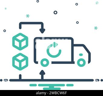 Icon for reverse logistics,reverse Stock Vector