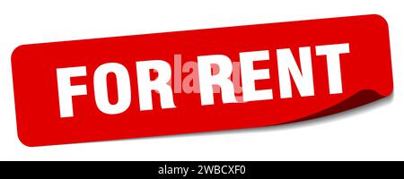 for rent sticker. for rent rectangular label isolated on white background Stock Vector