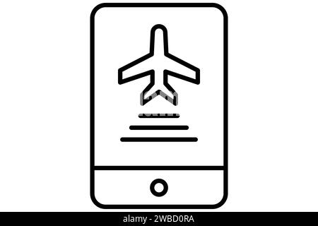 mobile boarding pass icon. icon related to electronic tickets. line icon style. element illustration Stock Vector