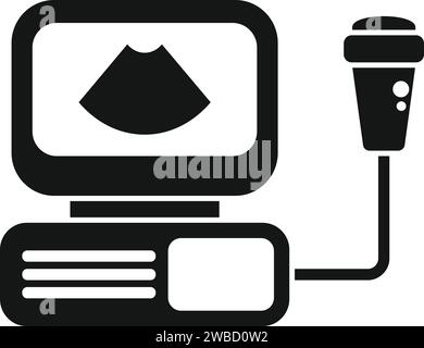 Sonogram monitor icon simple vector. Sonograph device. Test examination Stock Vector