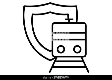 train travel insurance icon. icon related to insurance documents for travel. line icon style. element illustration Stock Vector