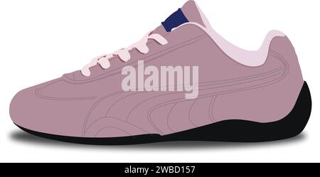 Vector illustration of unisex trendy sports running Sneakers shoes. Stock Vector