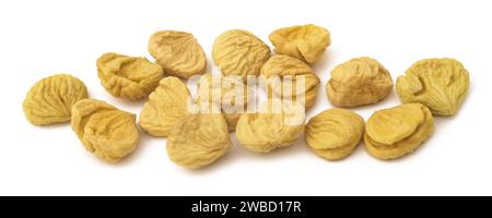 Dried chestnuts group isolated on white Stock Photo